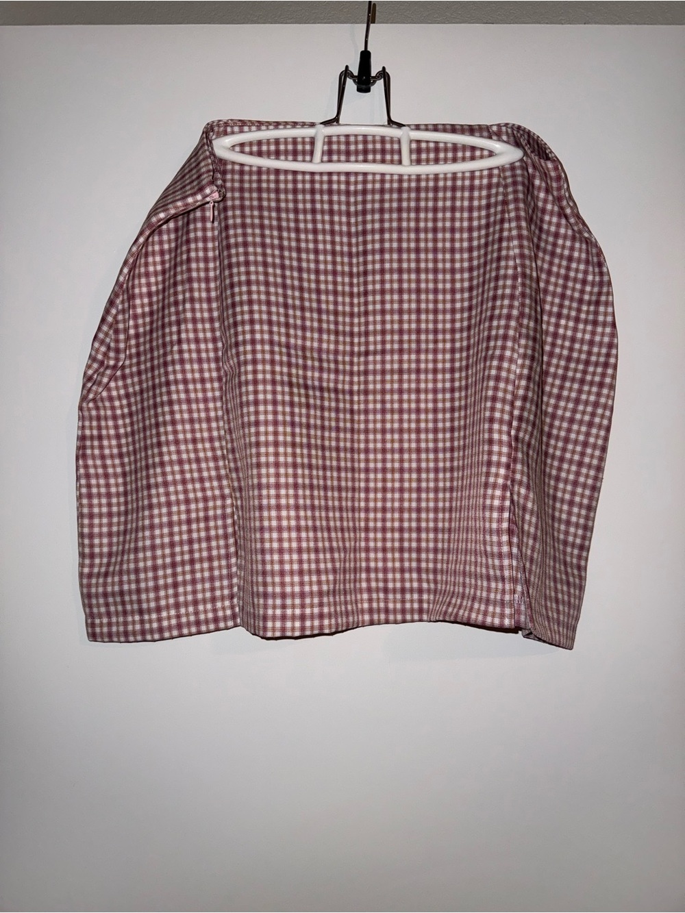 SHEIN Dusty Pink Gingham Mini Skirt